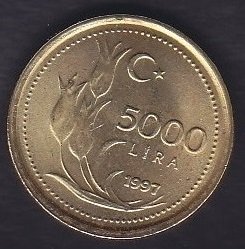 1997 YILI 5000 LİRA ÇİLALTI ÇİL