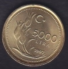 1997 YILI 5000 LİRA ÇİLALTI ÇİL