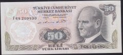 6.EMİSYON 1.TERTİP 50 LİRA F68 209890 ÇİLALTI ÇİL
