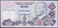 6.Emisyon 3.Tertip 1000 Lira F06 938819 Çok Çok Temiz+