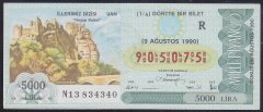 1990 9 AĞUSTOS ÇEYREK BİLET R SERİSİ