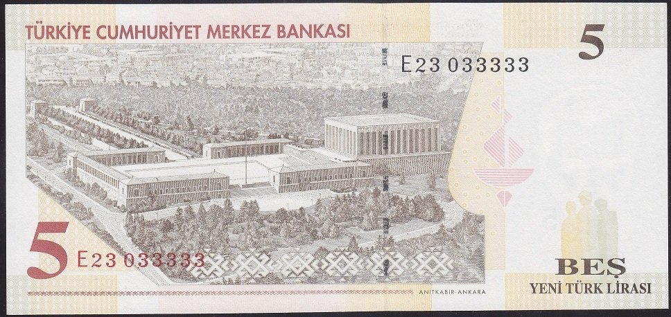 8.EMİSYON 5 YTL E23 033333 ÇİL GÜZEL NUMARA