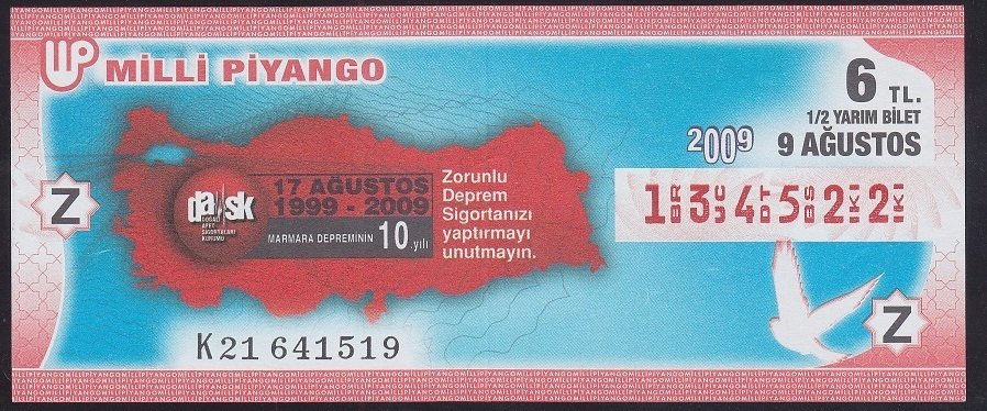 2009 9 AĞUSTOS YARIM BİLET
