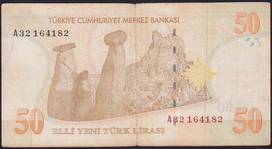 8.Emisyon 50 YTL A32 164182 Çok Temiz