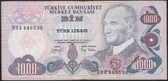 6.Emisyon 2.Tertip 1000 Lira D24 449530 Çok Temiz