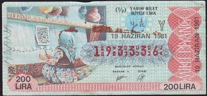 1981 19 Haziran Yarım Bilet - Y Serisi