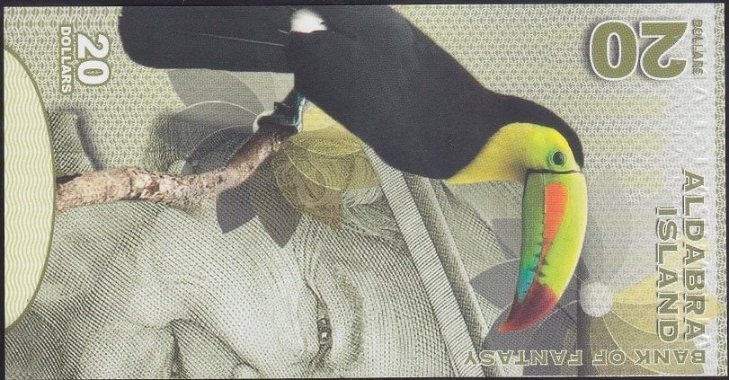 Aldabra Island 20 Dolar 2018 Çil Fantazi Para