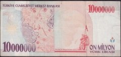 7.Emisyon 10 000 000 Lira B80 215977 Çok Temiz