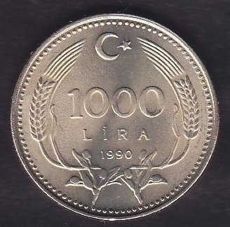 1990 YILI 1000 LİRA ÇİLALTI ÇİL