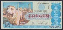 1983 19 EKİM TAM BİLET -T SERİSİ