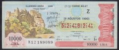 1990 9 AĞUSTOS YARIM BİLET Z SERİSİ