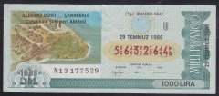 1988 29 TEMMUZ ÇEYREK BİLET U SERİSİ