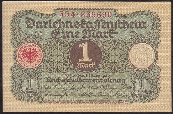 ALMANYA 1 MARK 1920 ÇİL