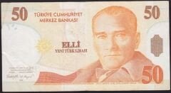 8.Emisyon 50 YTL A33 862762 Çok Temiz+