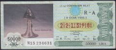 1995 9 Ocak Çeyrek Bilet - R-A Serisi - Karun Hazinesi 5