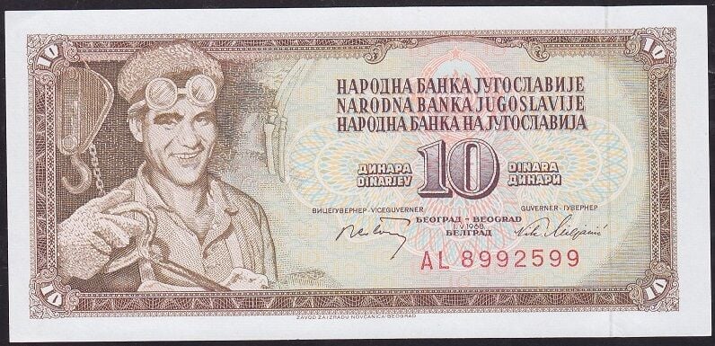 Yugoslavya 10 Dinar 1968 Çilaltı Çil