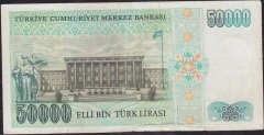 7.Emisyon 1.Tertip 50000 Lira B20 704607 Çok Temiz