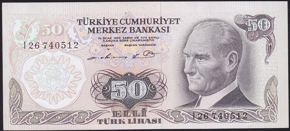 6.Emisyon 1.Tertip 50 Lira I26 740512 Çilaltı Çil