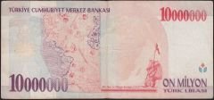 7.Emisyon 10 000 000 Lira B01 728151 Çok Temiz
