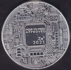 Bitcoin Gümüş Rengi Plastik Kapsülünde Çil