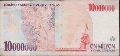 7.Emisyon 10 000 000 Lira B78 221193 Çok Temiz