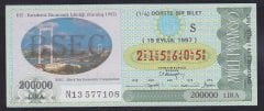 1997 19 EYLÜL ÇEYREK BİLET KARADENİZ İŞBİRLİĞİ
