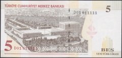 8.EMİSYON 5 YTL D01 811111 ÇİL GÜZEL NUMARA