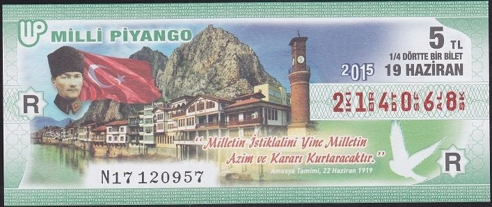 2015 19 HAZİRAN ÇEYREK BİLET R SERİSİ