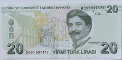 9.EMİSYON 20 LİRA 2.TERTİP B001 537175 ÇİL