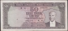 5.EMİSYON 6.TERTİP 50 LİRA M41 098176 ÇOK TEMİZ