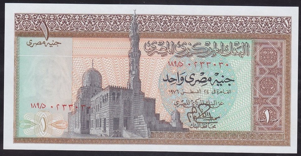 Mısır 1 Pound 1976 Çilaltı Çil Pick 44