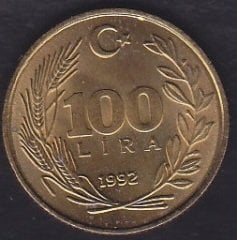 1992 YILI 100 LİRA ÇİLALTI ÇİL