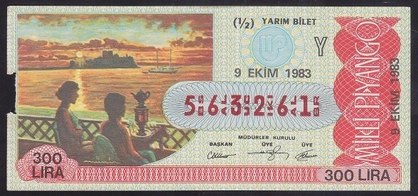 1983 9 EKİM YARIM BİLET -Y SERİSİ