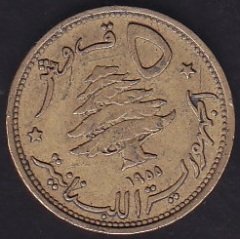 Lübnan 5 Piastre 1955