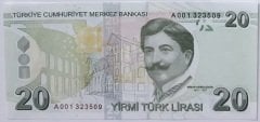 9.EMİSYON 20 LİRA 1.TERTİP A001 323509 ÇİL