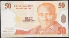 8.Emisyon 50 YTL A35 585167 Çok Temiz+