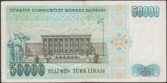7.Emisyon 1.Tertip 50000 Lira A84 493469 Çok Temiz+