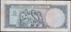 5.Emisyon 4.Tertip 5 Lira H28 461108 Çok Temiz