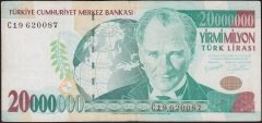 7.Emisyon 20 000 000 Lira C19 620087 Çok Temiz