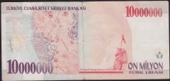 7.Emisyon 10 000 000 Lira B76 238633 Çok Temiz