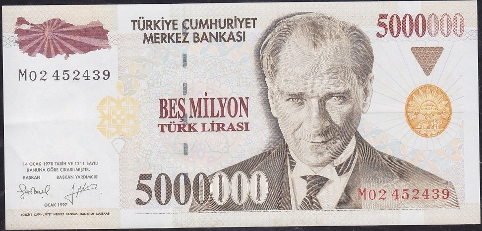 7.Emisyon 5 000 000 Lira M02 452439 Ççt Çilaltı