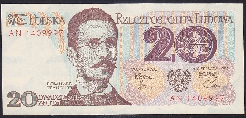 Polonya 20 Zloty 1982 Çil Pick 149b