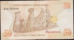 8.Emisyon 50 YTL A36 245666 Çok Temiz+