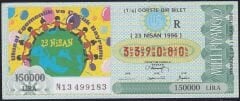 1996 23 Nisan Çeyrek Bilet - R Serisi
