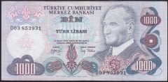 6.Emisyon 2.Tertip 1000 Lira D03 853931 Çok Temiz+
