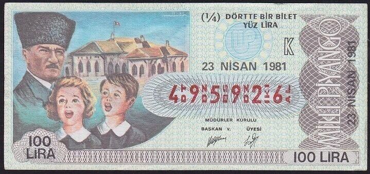 1981 23 Nisan Çeyrek Bilet - K Serisi
