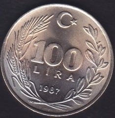 1987 YILI 100 LİRA ÇİLALTI ÇİL