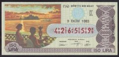 1983 9 EKİM ÇEYREK BİLET -K SERİSİ