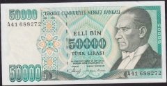 7.Emisyon 1.Tertip 50000 Lira A41 688272 Ççt Çilaltı