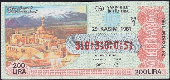 1981 29 Kasım Yarım Bilet - Y Serisi